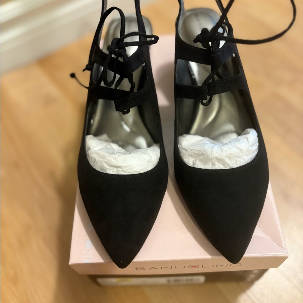 Bandolino Black Lace-Up Heels